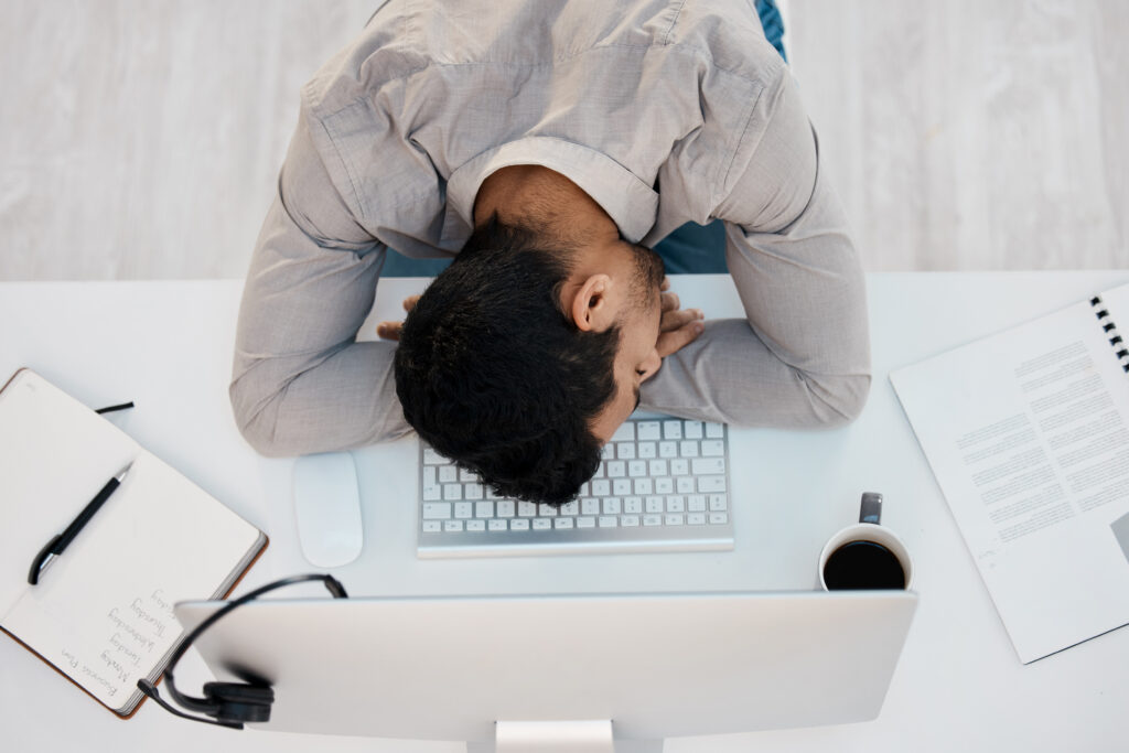 A man with marketing fatigue